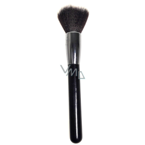 Kosmetikpuderpinsel schwarz-weißes Haar schwarzer Griff 18,5 cm 30450-17