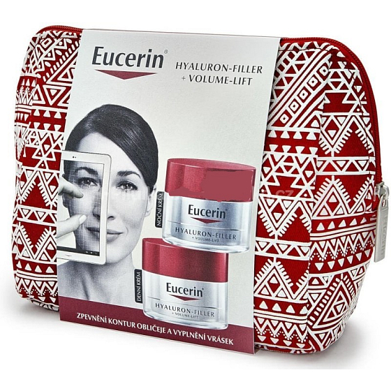 Eucerin Hyaluron-Filler + Volume-Lift Anti-Age Nacht- und Tagespflegecreme zur Wiederherstellung des Volumens und Straffung der Gesichtskonturen 2 x 50 ml + Etui, Kosmetikset
