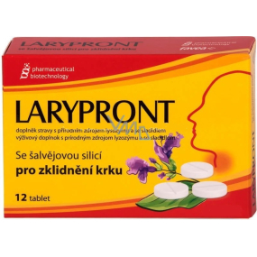 Favea Larypront mit ätherischem Salbeiöl, das im Mund löslich ist, um den Hals von 12 Tabletten zu beruhigen