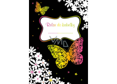 Ditipo Relax für Handtasche Schmetterlinge und Blumen kreatives Notizbuch 16 Blatt, Format A6 15 x 10,5 cm