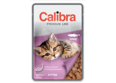 Calibra Premium Lachs in Sauce, komplettes Futter mit köstlichem Geschmack in einem Beutel für Kätzchen, Beutel 100 g