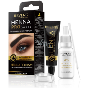 Reverse BIO Henna Wimpern- und Augenbrauenfarbe Schwarz 15 ml + 15 ml