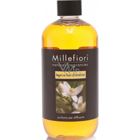 Millefiori Milano Natural Legni e Fiori d Arancio - Holz- und Orangenblüten Diffusor-Nachfüllung für Weihrauchstiele 250 ml