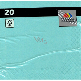 Fasana Papierservietten 3-lagig 33 x 33 cm 20 Stück blau türkis gefärbt