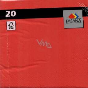 Fasana Papierservietten 3-lagig 33 x 33 cm 20 Stück rot gefärbt