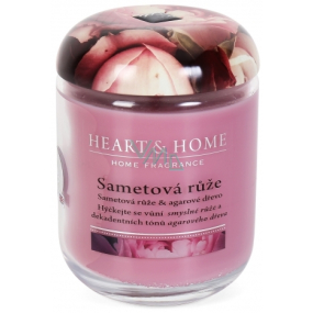 Heart & Home Velvet Rose Soja-Duftkerze große Verbrennungen für bis zu 70 Stunden 340 g