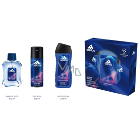 Adidas UEFA Champions League Victory Edition Eau de Toilette für Männer 100 ml + Deodorant-Spray 150 ml + Duschgel 250 ml, Geschenkset