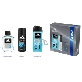 Adidas Ice Dive Aftershave 50 ml + Duschgel 250 ml + Deodorant Spray 150 ml, Kosmetikset
