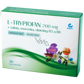 Setaria L-Tryptophan 200 mg + Safran + Passionsfrucht, Vitamin B3 und B6 Happy Mind, Nahrungsergänzungsmittel 30 Vega-Kapseln