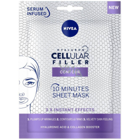 Nivea Hyaluron Cellular Filler 10-minütige Füllung textiler Gesichtsmaske 1 Stück