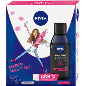 Nivea Expert Beauty MicellAir Mizellenwasser für Frauen 200 ml + Labello Pink Lippenbalsam mit Bleistift 3 g + Labello Watermelon Lippenbalsam 4,8 g, Kosmetikset