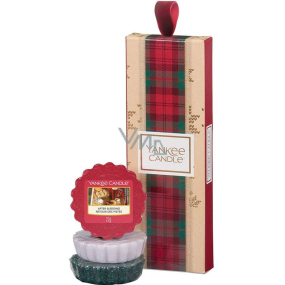 Yankee-Kerze nach dem Rodeln - Immergrüner Nebel - Waldnebel + Hütte bei Kerzenschein - Cottage bestrahlt mit Kerzenwachs für Aromalampe 3 x 22 g, Weihnachtsgeschenkset