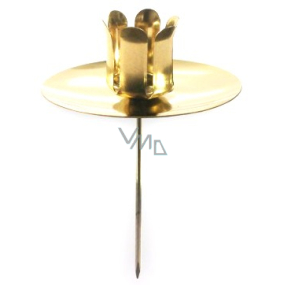 Emocio Metall Kerzenhalter für eine Baumkerze mit einer Aussparung Gold 5 cm 1 Stück