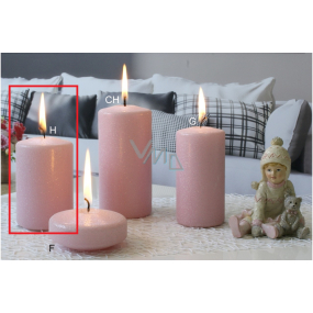 Lima Eis Pastell Kerze rosa Zylinder 60 x 90 mm 1 Stück