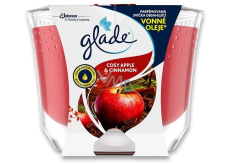 Glade Maxi Gemütlicher Apfel & Zimt mit dem Duft von Apfel- und Zimtkerze in einem Glas, Brenndauer bis zu 52 Stunden 224 g