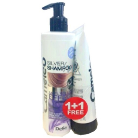 Delia Cosmetics Cameleo Silver aufhellendes Shampoo für blondes Haar, neutralisierende Gelbtöne 250 ml + Conditioner 200 ml, Duopack