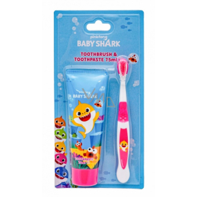 Pinkfong Baby Shark Zahnpasta für Kinder 75 ml + weiche Zahnbürste, Kosmetikset