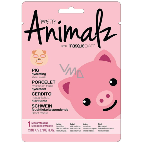 MasqueBar Pretty Animalz Piggy Textile Skin Feuchtigkeitsmaske 21 ml