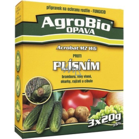 AgroBio Acrobat MZ WG Produkt gegen Pilze in Kartoffeln, Reben, Gurken, Tomaten und Zwiebeln Fungizid - Pflanzenschutzmittel 3 x 20 g