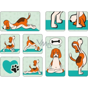 Albi Set Epoxidmagnete Dog Yoga 9 Stück 9,2 cm x 6,6 cm x 1 cm