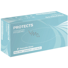 Sempermed Protects Hygienic Vinyl clear Einweghandschuhe, puderfrei, klar, Vinyl, Größe L, Karton mit 100 Stück