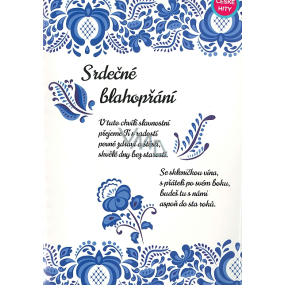 Albi Spielkarte im Umschlag Zum Geburtstag Mit Folkloremuster Unsere Band Moravanka von Jan Slabák 14,8 x 21 cm