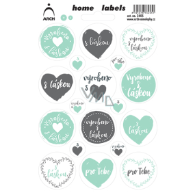 Arch Home Labels Home Labels Aufkleber Hergestellt mit Liebe 12 x 18 cm