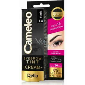 Delia Cosmetics Cameleo Cremige professionelle Augenbrauenfarbe, ammoniakfrei 1.0 Schwarz - Schwarz 15 ml