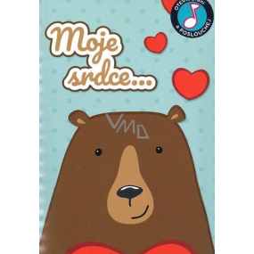 Albi Spielkarte mit Bäreneffekt mit Herz 14,8 x 21 cm