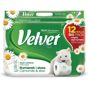 Velvet Camomile & Aloe Toilettenpapier mit dem Duft von Kamille 3-lagig 12 Stück