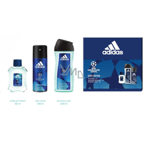 Adidas UEFA Champions League Dare Edition VI Aftershave 50 ml + Duschgel 250 ml + Deodorant Spray 150 ml, Kosmetikset