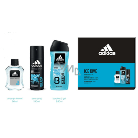 Adidas Ice Dive Aftershave 50 ml + Duschgel 250 ml + Deodorant Spray 150 ml, Kosmetikset