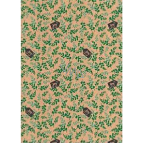 Ditipo Geschenkpapier 70 x 200 cm Weihnachts-Pinzette KRAFT grün