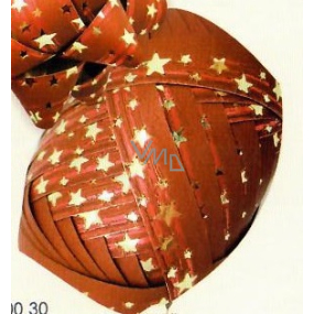 Nekupto Ball Luxusrot mit goldenen Sternen 1 cm x 10 m KB 200 30