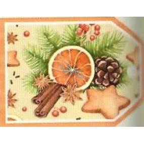 Nekupto Weihnachtsgeschenkkarten Orange, Zimt, Lebkuchen, Tannenzapfen 5,5 x 7,5 cm 6 Stück
