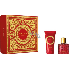 Versace Eros Flame parfümiertes Wasser für Männer 30 ml + Duschgel 50 ml, Geschenkset