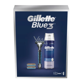 Gillette Sensor3 Rasierer + Ersatzkopf 4 Stück + Serie Rasierschaum 250 ml, Kosmetikset für Männer