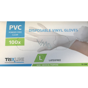 Trixline Hygienic Einweghandschuhe aus Vinyl, Größe L, Schachtel mit 100 Stück