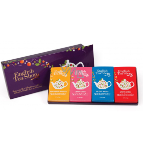English Tea Shop Bio Lila Weihnachten 60 Stück biologisch abbaubare Teepyramiden 90 g, Geschenkset