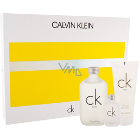 Calvin Klein CK Ein Unisex-Eau de Toilette 100 ml + Unisex Eau de Toilette 15 ml + Duschgel 100 ml, Geschenkset
