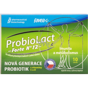 Favea ProbioLact forte Nr. 12 Probiotika mit Vitamin C und D Nahrungsergänzungsmittel 10 Kapseln