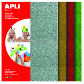 Apli-Schaum mit Glitzer (blau, gold, rot, grün) 210 x 297 x 2 mm A4 4 Blatt