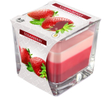 Bispol Strawberry - Erdbeer dreifarbiges Duftkerzenglas, Brenndauer 32 Stunden 170 g