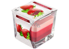 Bispol Strawberry - Erdbeer dreifarbiges Duftkerzenglas, Brenndauer 32 Stunden 170 g