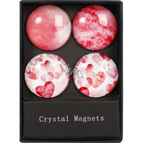 Albi Kristall Magnete Kreise, Herzen 4 Stück
