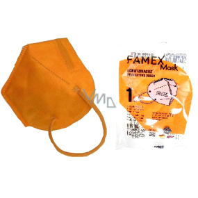 Famex Respirator Mundschutz 5-lagige FFP2 Gesichtsmaske orange 1 Stück