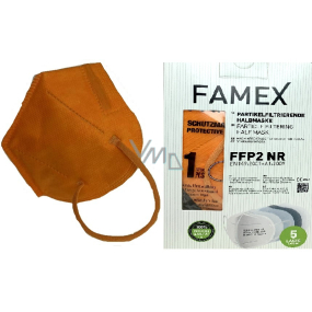 Famex Respirator Mundschutz 5-lagige FFP2 Gesichtsmaske orange 10 Stück