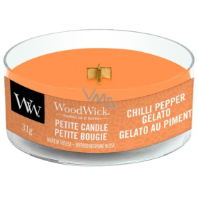 WoodWick Chilli Pepper Gelato - Eiscreme mit Chili-Pfeffer-Duftkerze und Docht Petite 31 g aus Holz