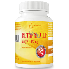 Nutricius Betacaroten Extra Nahrungsergänzungsmittel, erhält normale Haut und normales Sehvermögen 15 mg 30 Tabletten