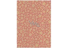 Ditipo Geschenkpapier 70 x 200 cm Weihnachten KRAFT Rote Sterne